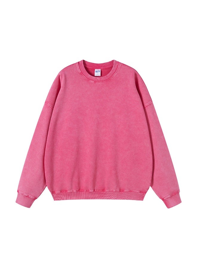 NIBEMINENT Retro Autumn Men Batik Washed Cotton Sweatshirts Unisex Loose Terry O Neck Pullovers Streetwears - Image 1