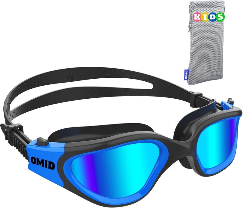 OMID Kids Swim Goggles, P2mini Polarized Swimming Goggles Comfortable for Age 6-14 - Image 1