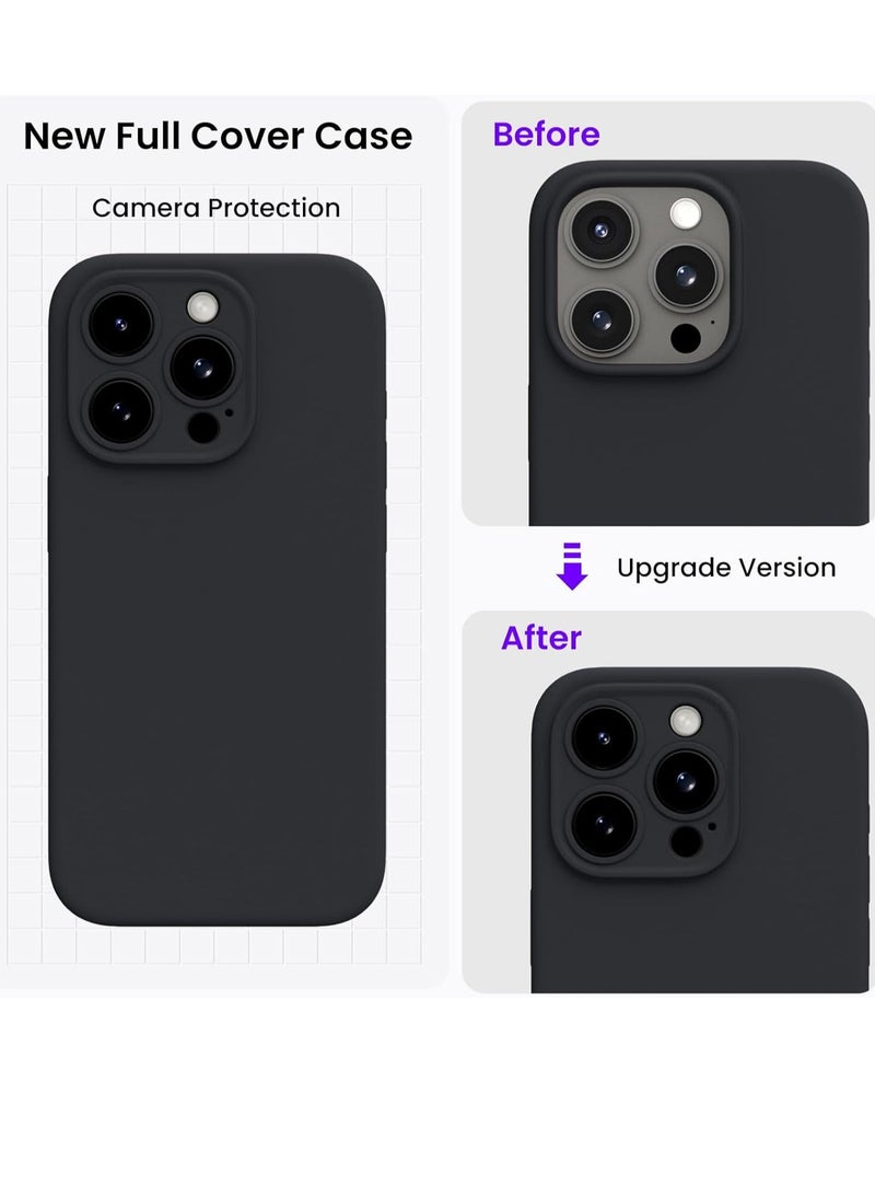 IAF Compatible with iPhone 15 Pro Max Case Shockproof with 2pcs Screen Protectors, Waterproof Liquid Silicone Rubber Full Cover Protective Case for iPhone 15 Pro Max 6.7 inch-Black - Image 3