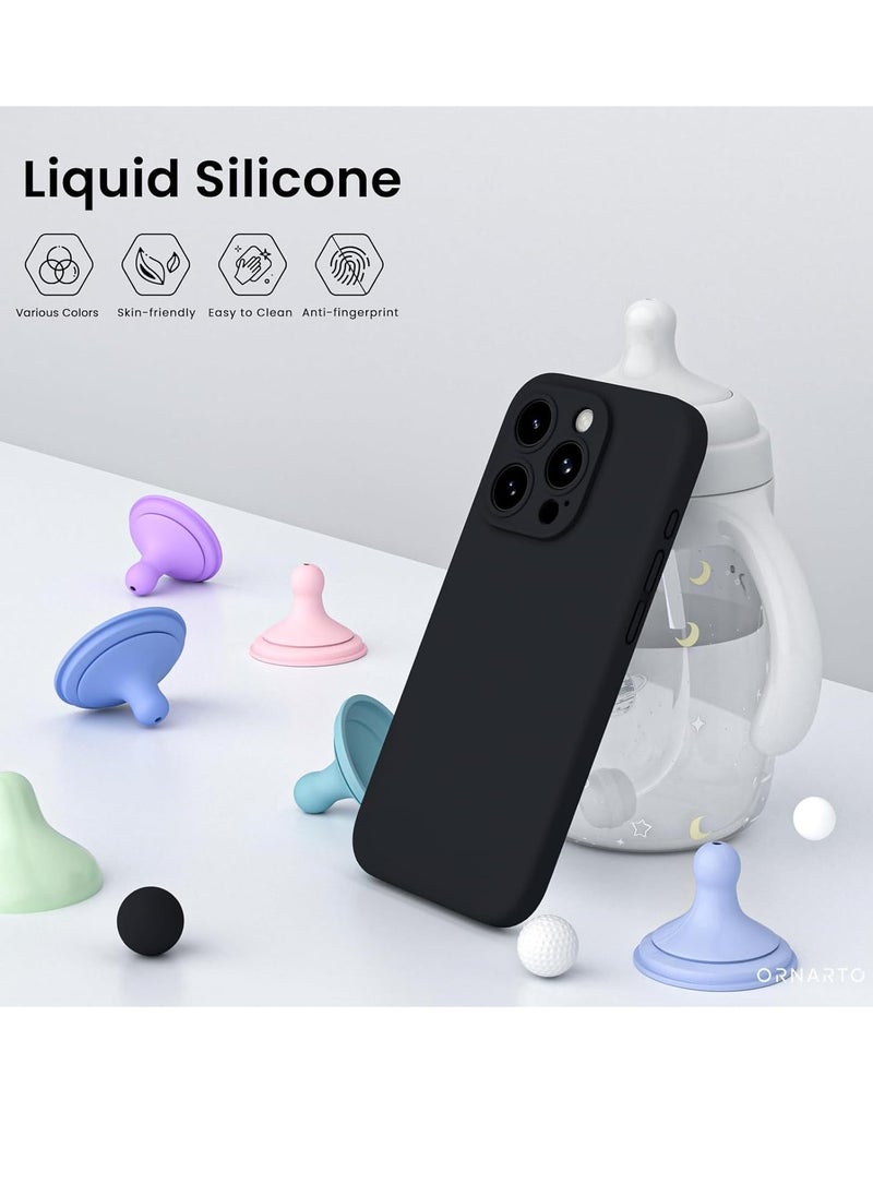 IAF Compatible with iPhone 15 Pro Max Case Shockproof with 2pcs Screen Protectors, Waterproof Liquid Silicone Rubber Full Cover Protective Case for iPhone 15 Pro Max 6.7 inch-Black - Image 2