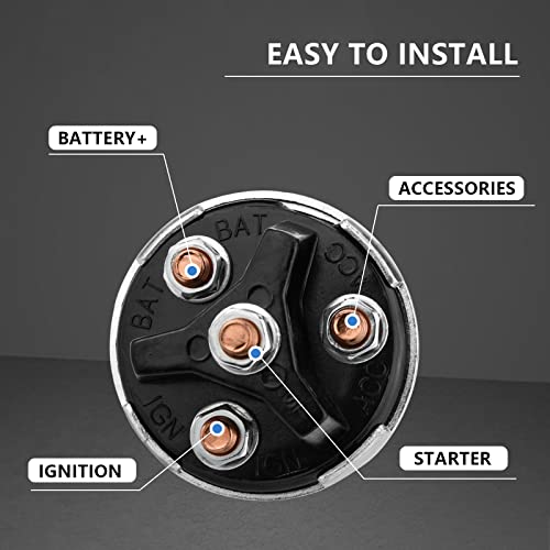 Tecreddy Ignition Switch with Key, 4 Position Universal Key Ignition Switch 12v for Car, Truck, Tractor, Trailer, Forklift, and More, Acc/Off/IGN/Start - Image 3