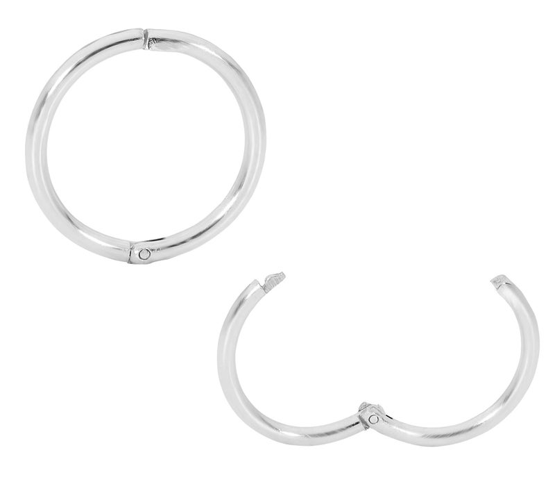 365 Sleepers (8mm) 925 Solid Sterling Silver Australian Made Hinged Sleeper Earrings Nose Lip Septum Tragus Hoop Segment Ring Nickel Free Hypoallergenic - Image 1