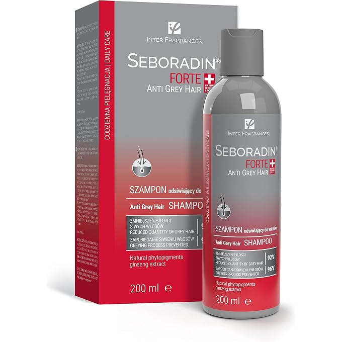 Seboradin Forte Anti Grey Hair Shampoo, Toning for Women and Men, 200 ml - Image 1