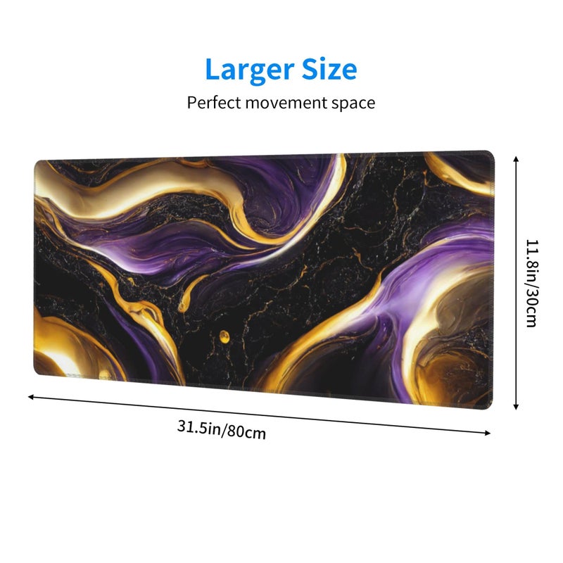 CANFLASHION Desk Pad,Office Desk Mat 31.5"Ã—11.8" Large Gaming Mouse Pad,Durable Extended Computer Mouse Pad,Waterproof Thick Big Mouse Pads with Non-Slip Rubber Base Office Home Watercolor Wild Flower - Image 3