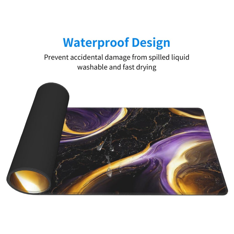 CANFLASHION Desk Pad,Office Desk Mat 31.5"Ã—11.8" Large Gaming Mouse Pad,Durable Extended Computer Mouse Pad,Waterproof Thick Big Mouse Pads with Non-Slip Rubber Base Office Home Watercolor Wild Flower - Image 4