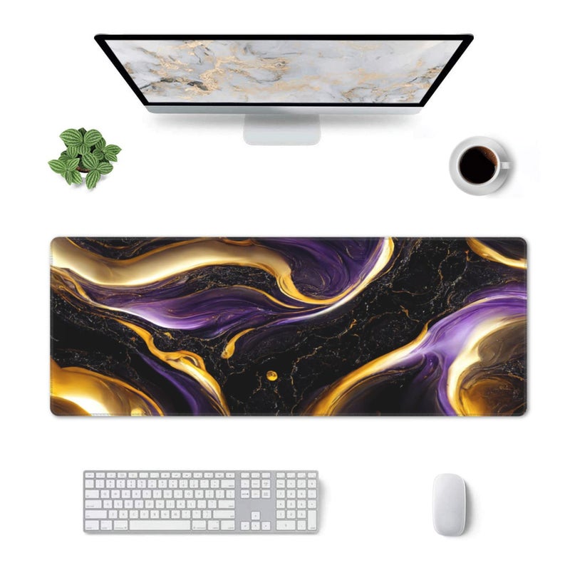 CANFLASHION Desk Pad,Office Desk Mat 31.5"Ã—11.8" Large Gaming Mouse Pad,Durable Extended Computer Mouse Pad,Waterproof Thick Big Mouse Pads with Non-Slip Rubber Base Office Home Watercolor Wild Flower - Image 2