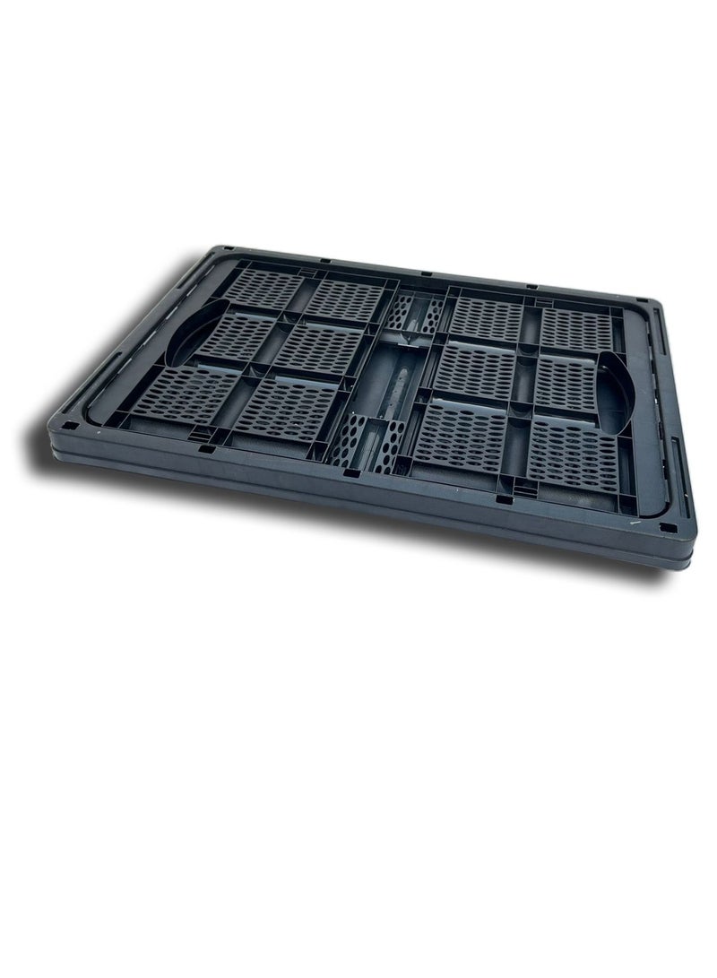 Collapsible Reusable Plastic Grocery Shopping Basket, Small Foldable Storage Crates - Black  - Image 3