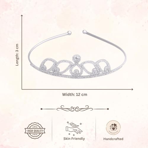 Accessher Gold Plated Sparking Rhinestones Embellished Contemporary Style Hair Accessories, Hair Band Crown, and Hair Tiara for Women and Girls Pack of 1 - Image 5