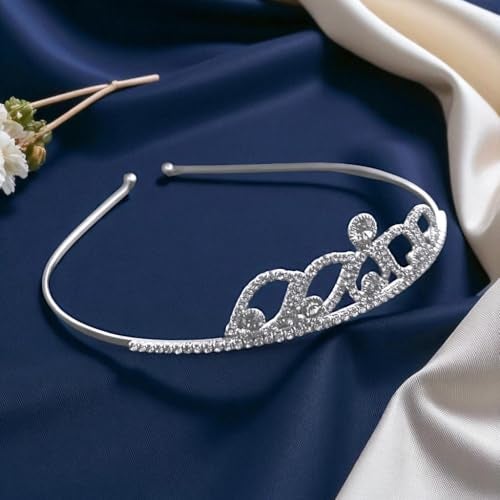 Accessher Gold Plated Sparking Rhinestones Embellished Contemporary Style Hair Accessories, Hair Band Crown, and Hair Tiara for Women and Girls Pack of 1 - Image 4