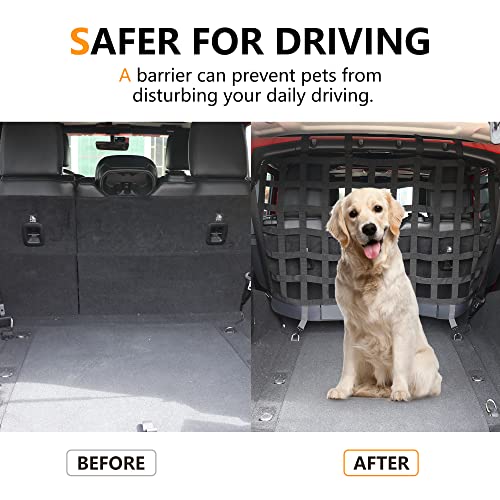 RERPRO Pet Net Safety Dog Barrier for 20072026 Jeep Wrangler JK JL 4 Door Accessories Behind Rear Seat Pet Dog Covers Trunk Cargo Isolation Liner Net for Jeep Wrangler - Image 3