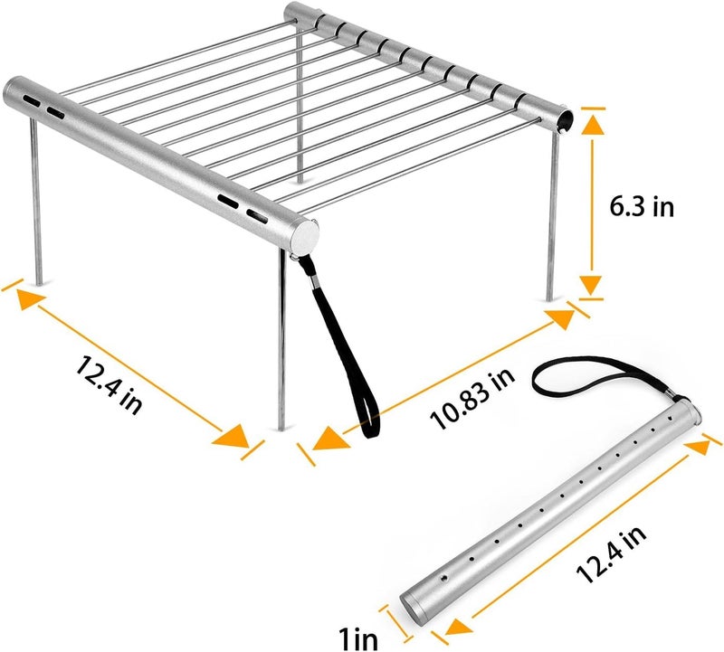Sisliya Sisliya Portable Camping Grill Folding Compact Stainless Steel Charcoal Barbeque Grill for Picnics Backpacking Backyards Survival  - Image 2