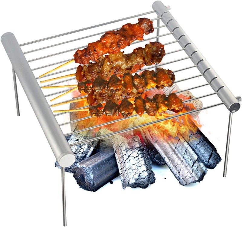 Sisliya Sisliya Portable Camping Grill Folding Compact Stainless Steel Charcoal Barbeque Grill for Picnics Backpacking Backyards Survival  - Image 1