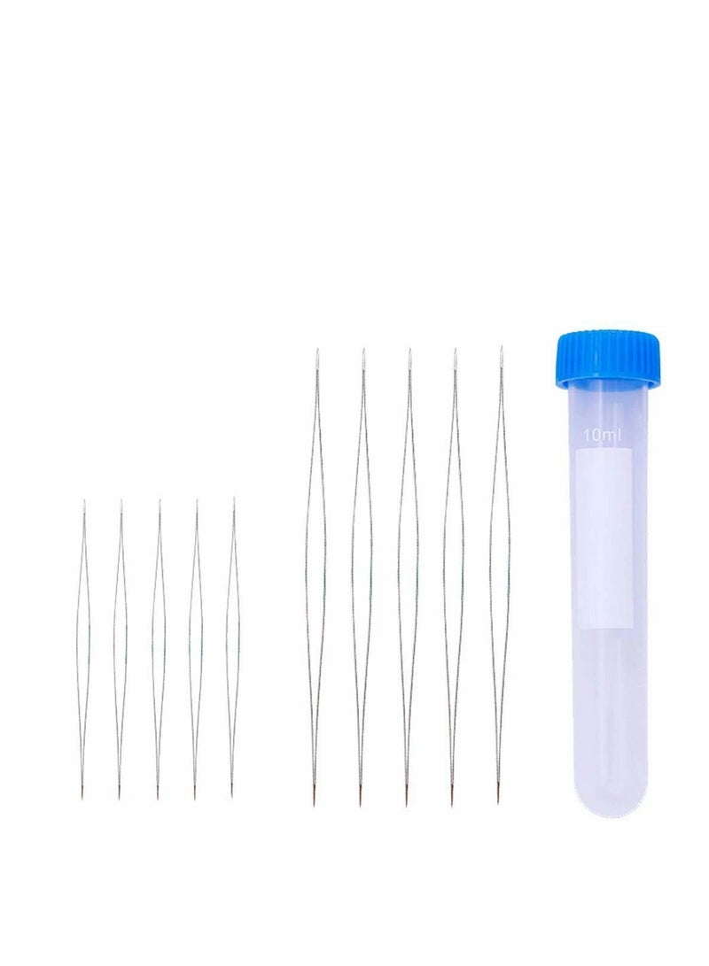 Excefore Big Eye Beading Needles 10 Pcs Beading Needles Big Eye Beading Needles Beading Embroidery Stainless Needles with Needle Bottle for Jewelry Making (10cm 5.5cm) - Image 1