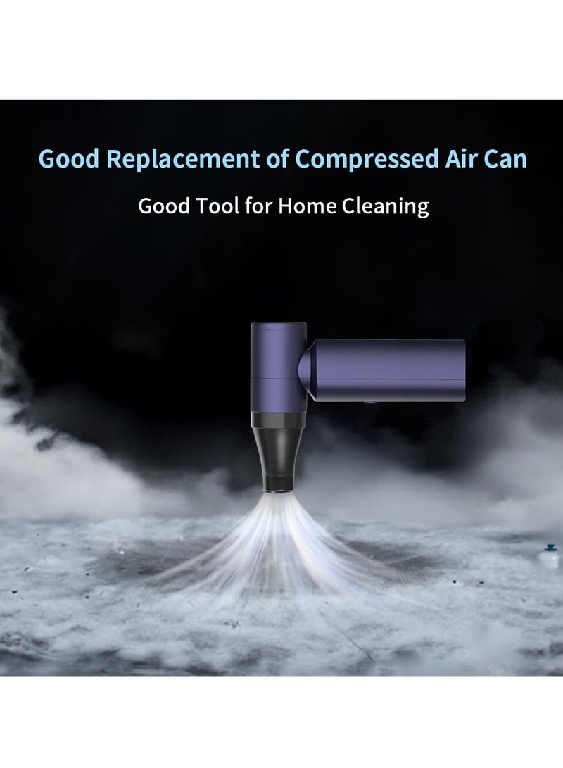 SYOSI Jet Dry Blower 80000RPM Portable Electric Air Duster Super Jet Fan with 4 Gears Adjustable 4500mAh Type C Rechargeable Cordless Air Blower for Car Keyboard Camping Inflation and BBQ Blue - Image 2