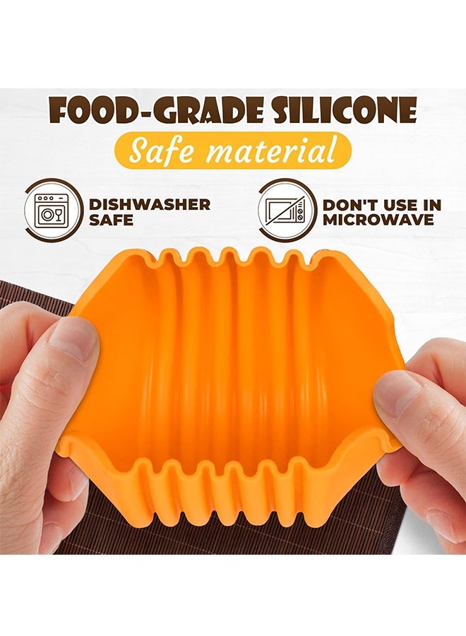 4Pcs Retractable Burger Fixed Box， Adjustable Hamburger Holders， Reusable Washable Retractable Hamburger Clip Silicone Rack Holder Burger Box ，for Burger Lovers Adults and Children - Image 3