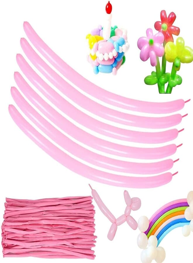 Secret Pink Long Balloons Latex Twisting Magic Balloons 100pcs for Sculpture Balloon Animal Birthday Party Carnival Wedding Decorations , 2725612050882