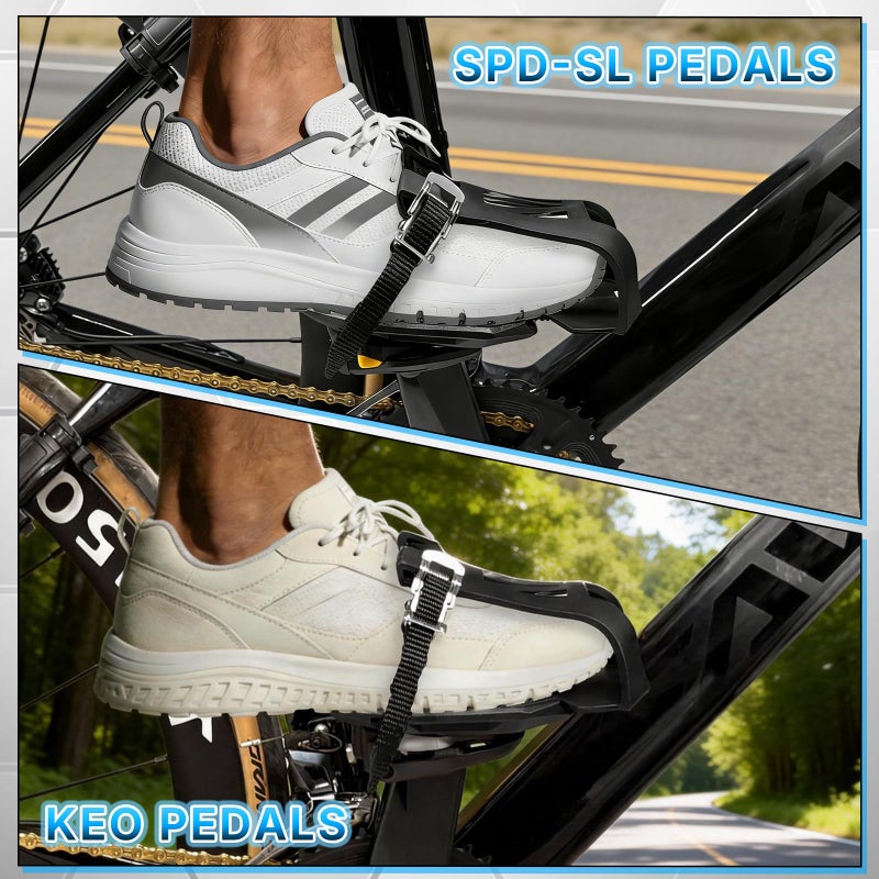 Bucklos Toe Caged adapters for Peloton Bike + - Pedals,Convert Shimano SPD-SL Look Delta Keo to Toe Cages Pedal with Strap Ride with Sneakers,Indoor Exercise Road Bike Accessories - Image 4