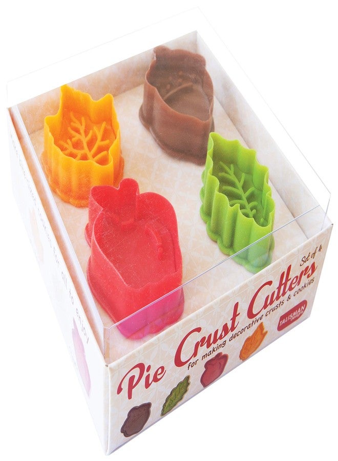 Talisman Designs Plunger Style Pie Crust Cutters, Fall Design, 4-Piece Set - Image 1