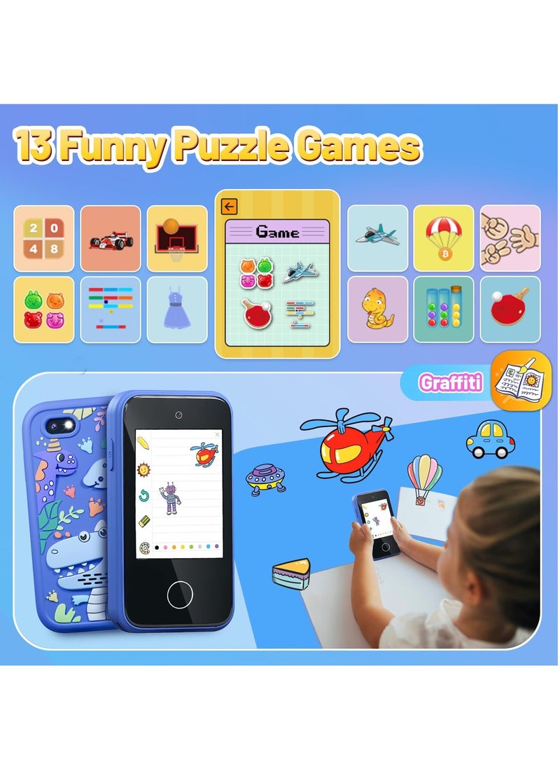 Kids Smart Phone Toys for Girls Boys Ages 3-7, Toddler Learning Phone with Dual Camera, Educational Games, MP3 Music Player, Includes 8GB SD Card, Birthday Gifts - Image 5