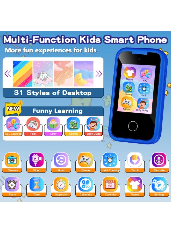 EVEREEN Kids Smart Phone Toys for Girls Boys Ages 3-7, Dual Camera, Educational Games, MP3 Music Player, Includes 8GB SD Card, Perfect Birthday Gifts - Image 2