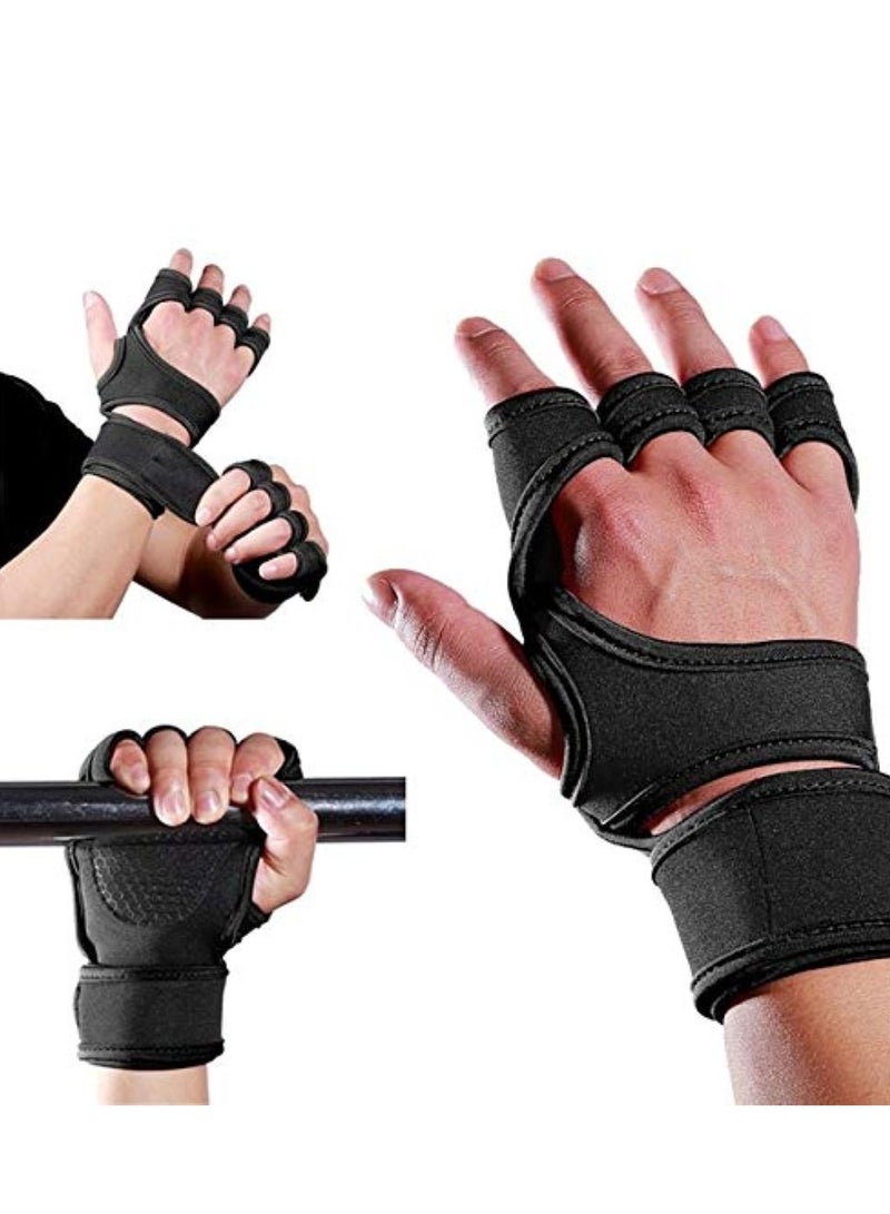 Generic Padded training gloves for weight lifting exercises in the gym with half design to protect the fingers and provide a strong grip for men and women Multicolor  - Image 3