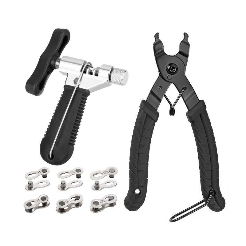 Oumers Bike Link Plier+Chain Breaker Splitter+6 Pairs Bicycle Missing Link, Chain Plier Quick Link Opener Remover Plier for 6/7/8/9/10 Speed Chains Repair | Professional Bike Chain Repair Tool Kit - Image 1