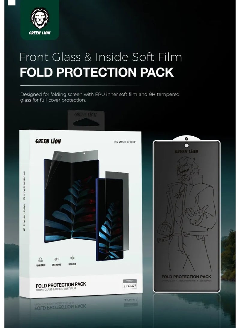GREEN LION Fold Protection Pack Privacy for Samsung Z Fold 7 / Flexible Film / Anti-Peering / Ultra-Thin / Full Body Privacy Protection / Scratch-Resistant / Lightweight / Durable / Clear Fold Case - Black - Image 4