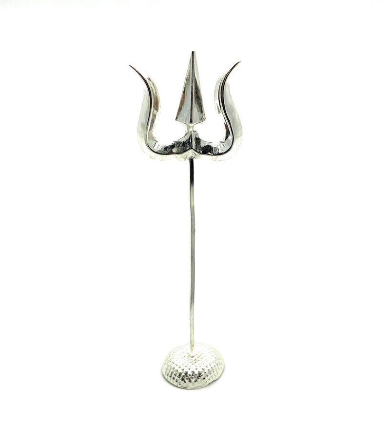 DHRUVS COLLECTION Unisex-Adult 925 Sterling Silver Mahadev Shiva Trishul/Durga Astra In Glossy Finish - Big Size - Image 5