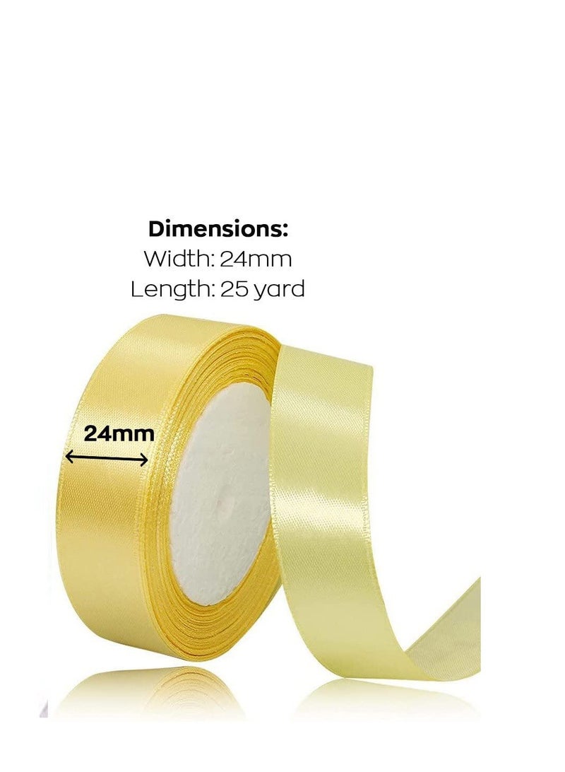 MARKQ Turmeric Satin Ribbon, 24mm x 25yd Fabric Polyester Ribbon for Gift Wrapping, Party Favors, Wedding Decorations, Bow Making, Bouquets, Sewing Projects & Craft Supplies  - Image 2