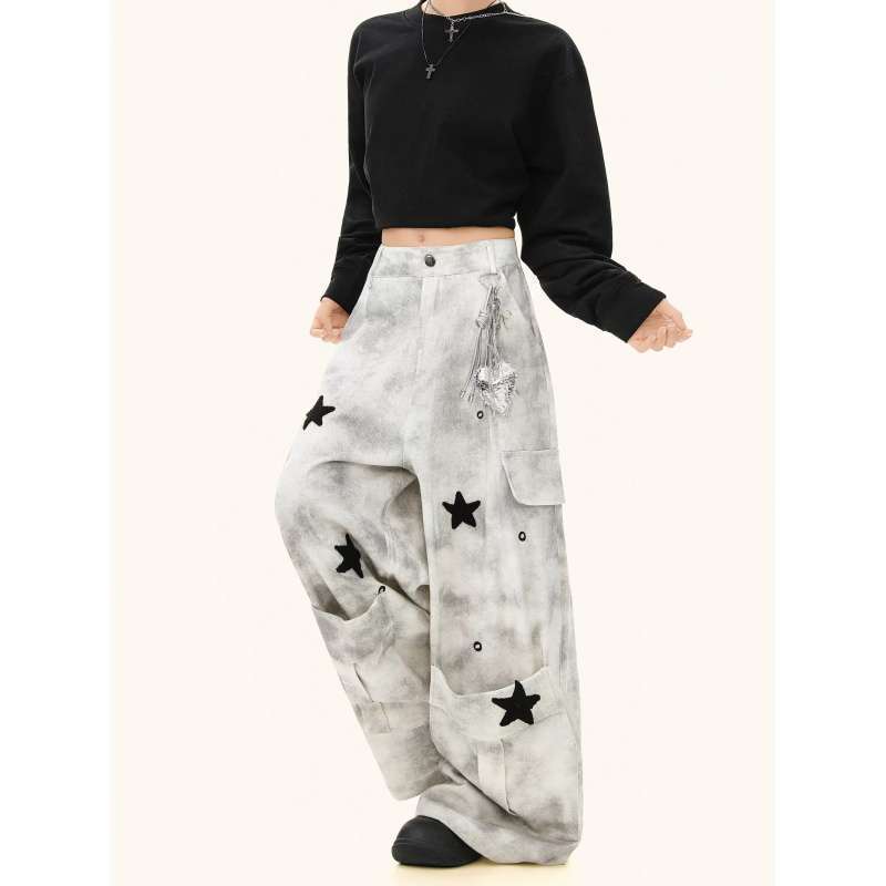Unisex Classic Denim Jeans Loose Fit Daily Outdoor Wear - Image 1
