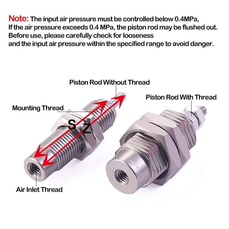 Pneumatic Micro Threaded Cylinder Mpe12x5 Male Thread Size - Image 4