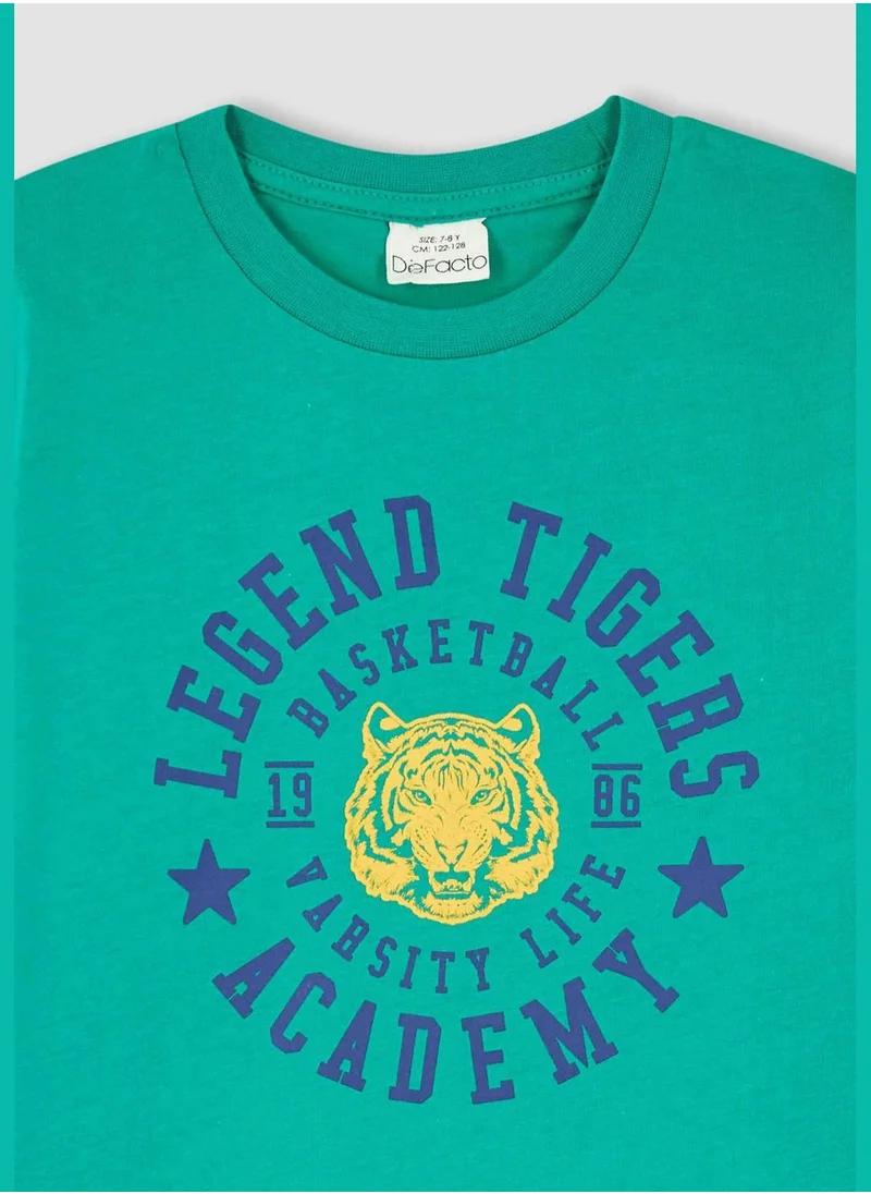 DeFacto Regular Fit Short Sleeve Slogan Print T-Shirt