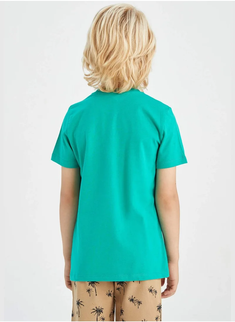 DeFacto Regular Fit Short Sleeve Slogan Print T-Shirt