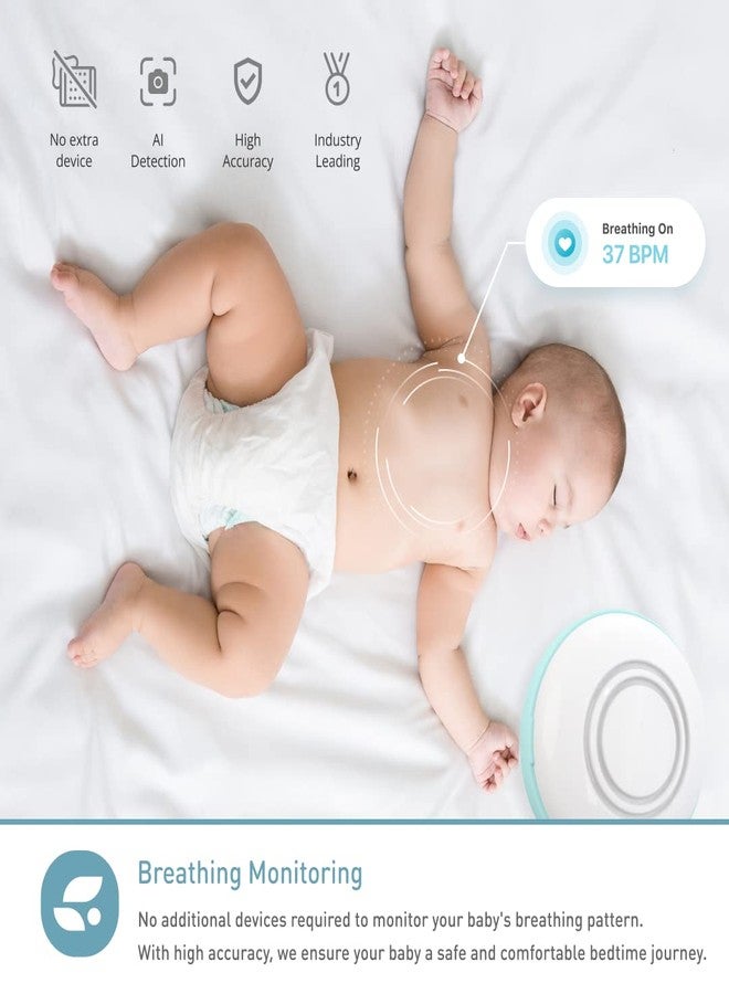 Lollipop Baby Monitor (Turquoise) - Full-Featured Smart Wi-Fi Camera of True Crying Detection with Extra in-App Plan of Breathing Monitoring/Sleep Tracking-Accessories Free/7 Days Trial Period - Image 2