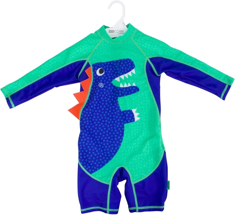 Zoocchini Baby and Toddler Dino Rashguard 1 Piece Swimsuit, 6-12 Months - Image 4