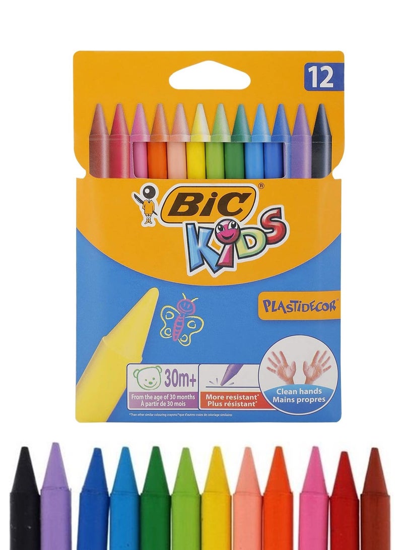 Bic 12-Piece Plastidecor Plastic Crayons Multicolour  - Image 1