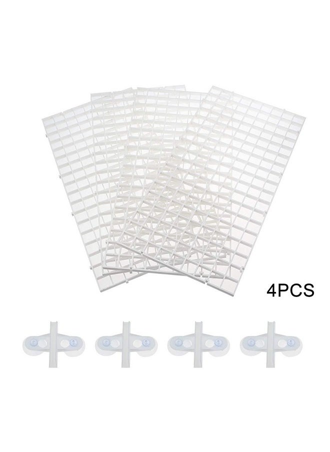 VAYINATO Petzlifeworld White (4 Pcs Egg Crate & 4 Pcs Divider Clip) Fish Tank Divider Plastic Aquarium Divider Panel Separator Grid Isolation Board, Fish Tank Divider Filter Egg Crate Fish Tank Bottom Tray  - Image 2