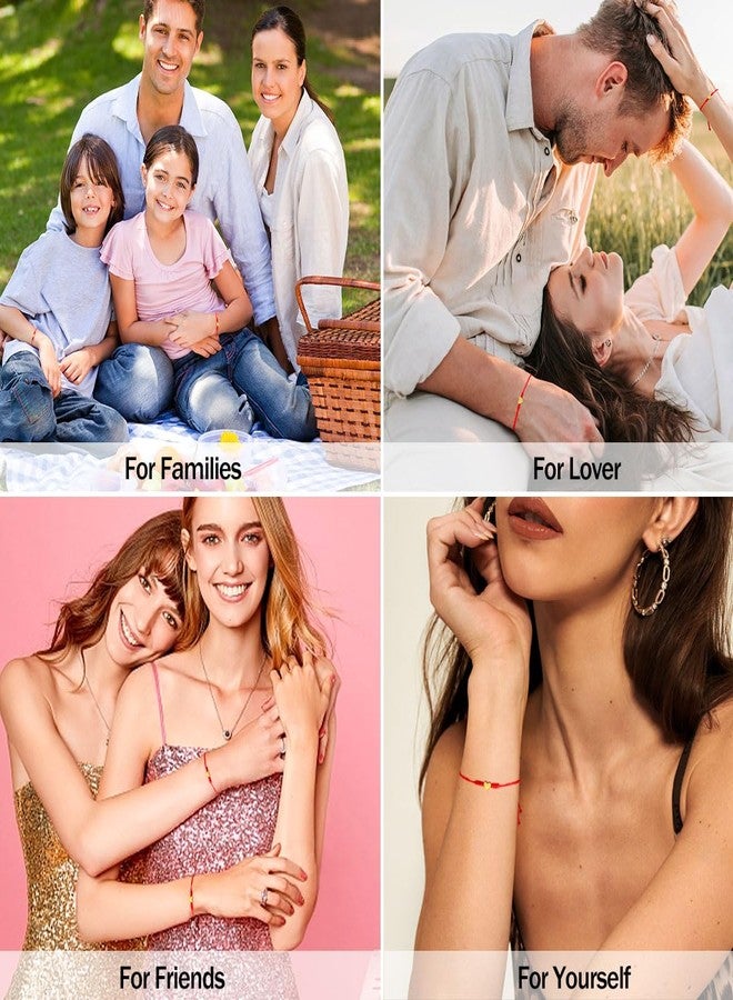 SUMMER LOVE Kabbalah Red String Bracelet Red Bracelet for Protection,Mother Daughter Bracelets,Matching Heart Red Thread Friendship Bracelets for Teens, Couples, Sisters Valentine's Day Gift (Gold) - Image 5