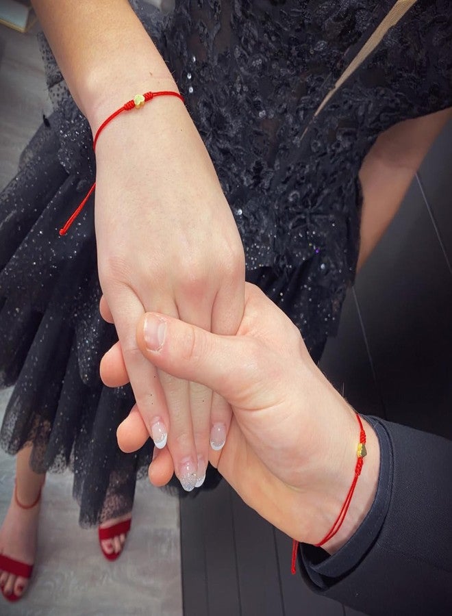 SUMMER LOVE Kabbalah Red String Bracelet Red Bracelet for Protection,Mother Daughter Bracelets,Matching Heart Red Thread Friendship Bracelets for Teens, Couples, Sisters Valentine's Day Gift (Gold) - Image 3