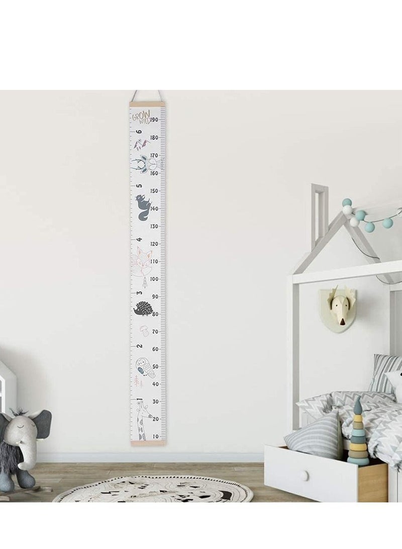 SYOSI Baby Height Growth Chart Wall Hanging Measuring Ruler for Kids, Canvas and Wood Removable Wall Hanging Portable Baby Growth Chart for Baby, Children, Boys, Girls - Image 5