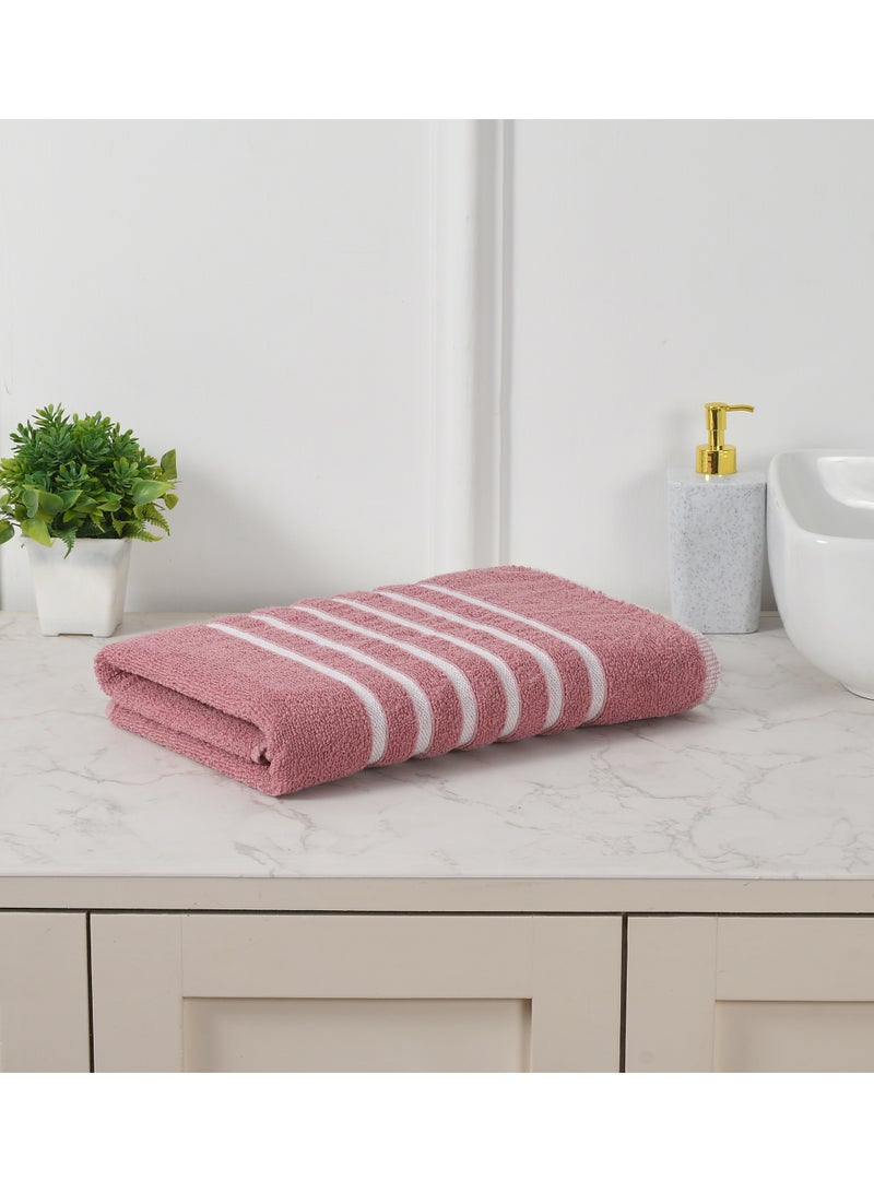 AURIO Premium 100% Cotton Single Bath Towel – Large 70x140 cm Ultra-Soft Absorbent Body Towel with Elegant Nautical Six-Stripe Dobby Border – Luxury Spa & Hotel Collection - Image 1