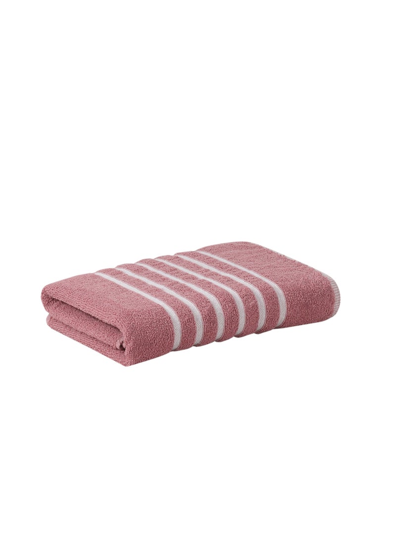AURIO Premium 100% Cotton Single Bath Towel – Large 70x140 cm Ultra-Soft Absorbent Body Towel with Elegant Nautical Six-Stripe Dobby Border – Luxury Spa & Hotel Collection - Image 2