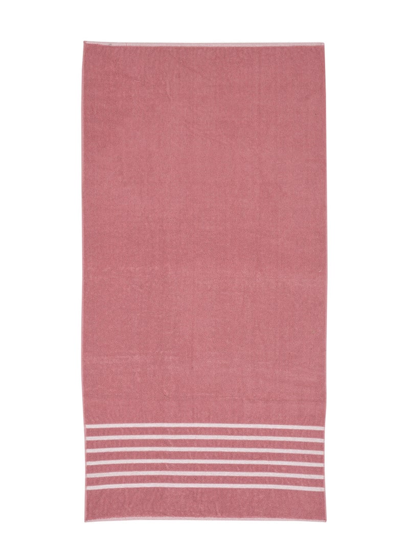 AURIO Premium 100% Cotton Single Bath Towel – Large 70x140 cm Ultra-Soft Absorbent Body Towel with Elegant Nautical Six-Stripe Dobby Border – Luxury Spa & Hotel Collection - Image 5