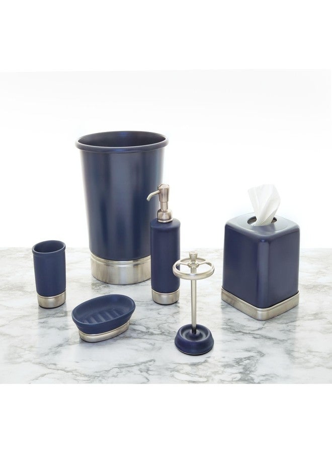 iDesign Hand Soap Dispenser for Bathroom or Kitchen - Refillable Soap Pump Bottle - Navy Blue/Brushed Nickel - Image 5