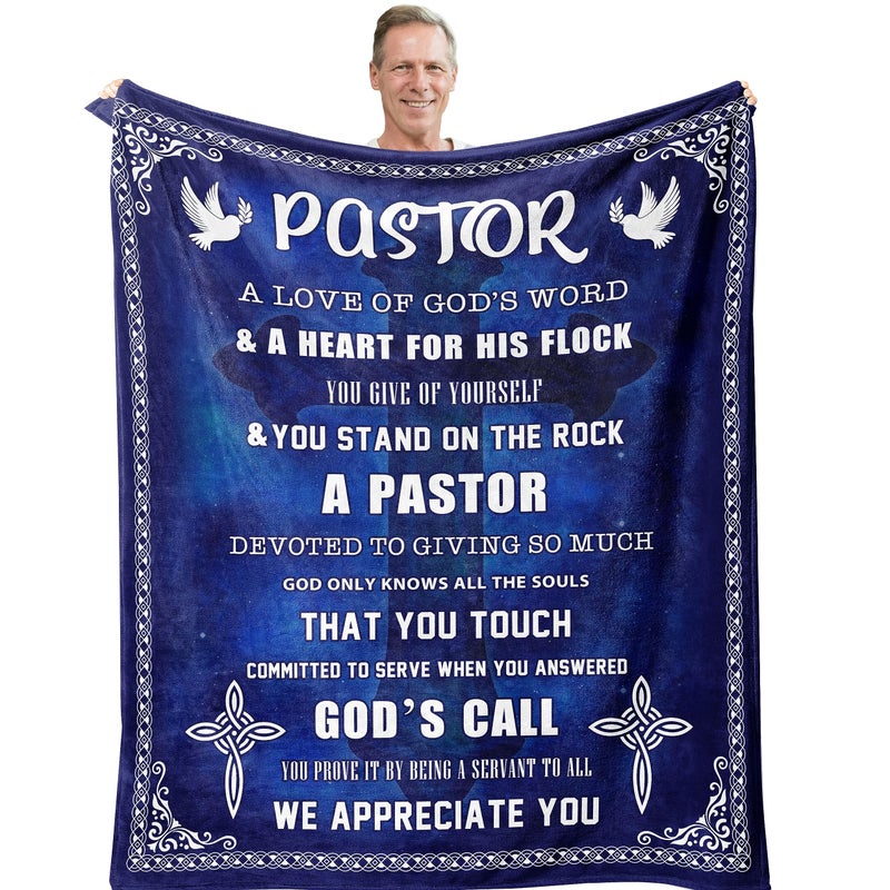 Amonee-YL Pastor Appreciation Gifts  Pastor Gifts  Pastor Blanket 50""X60""  Pastor Gift for Men  Unique Pastor Gifts  Thank You Gift for Pastor  Christian Pastor Gift  Pastor Retirement Gift - Image 1