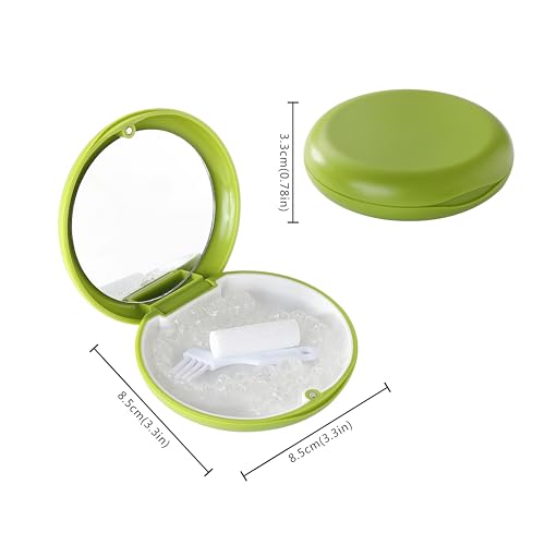 VRUIFA 2 PCS Retainer Cases, Mouth Guard Case with Mirror, Compatible with Invisalign,Retainer Removal Tool, Chewy, and Brush (1PCS Green White+1PCS Black Purple) - Image 2