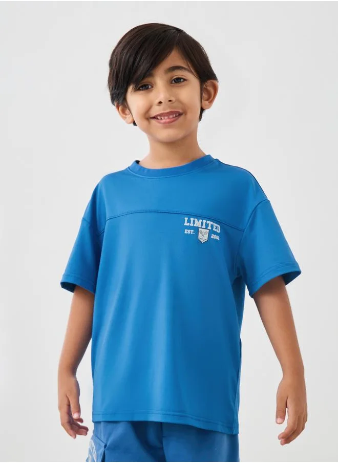ستايلي Styli Boys Typography Printed Oversized T-Shirt and Shorts Set