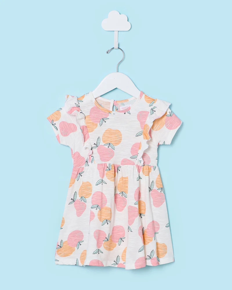 ردتاغ Infant Girls White Printed Dress