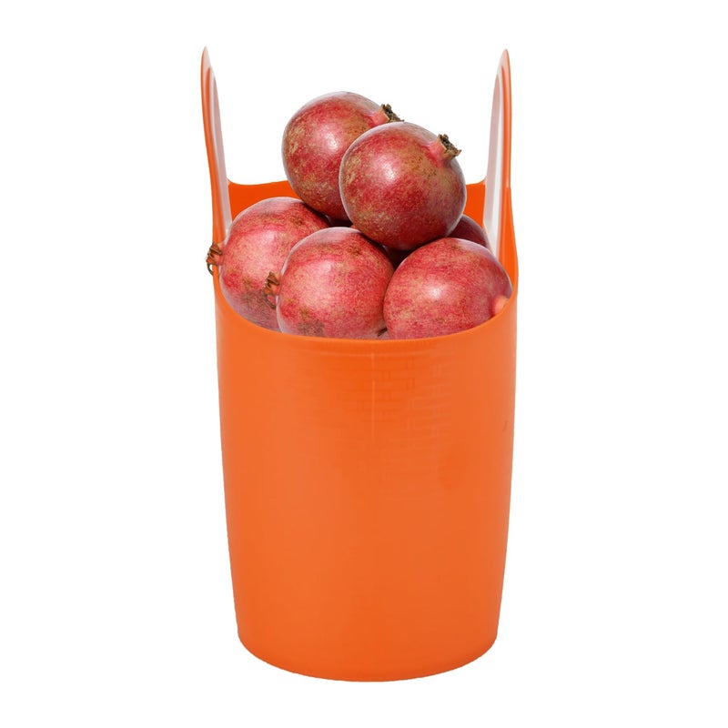 SGNS Rectangular Sturdy Multipurpose Use Basket - Top Handle Plastic Basket For Shopping, Storage Plastic Lunch Bag For Kids (Orange) - Image 4