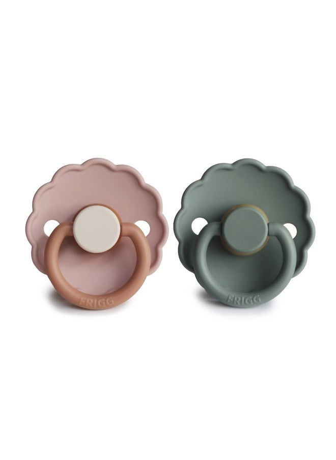 FRIGG - Daisy Latex Baby Pacifier 6-18M 2-Pack Biscuit/Lily Pad - Size 2 - Image 1